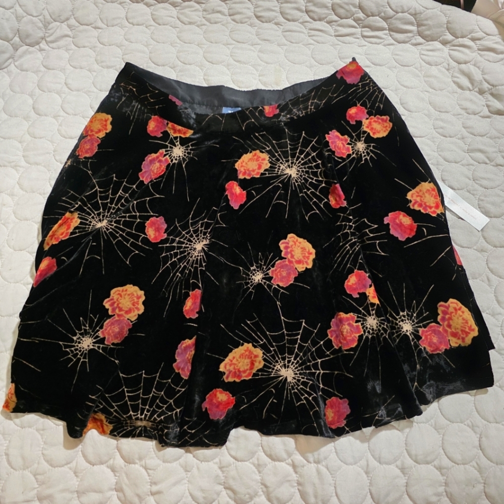 Modcloth Spiderweb And Flower Skirt